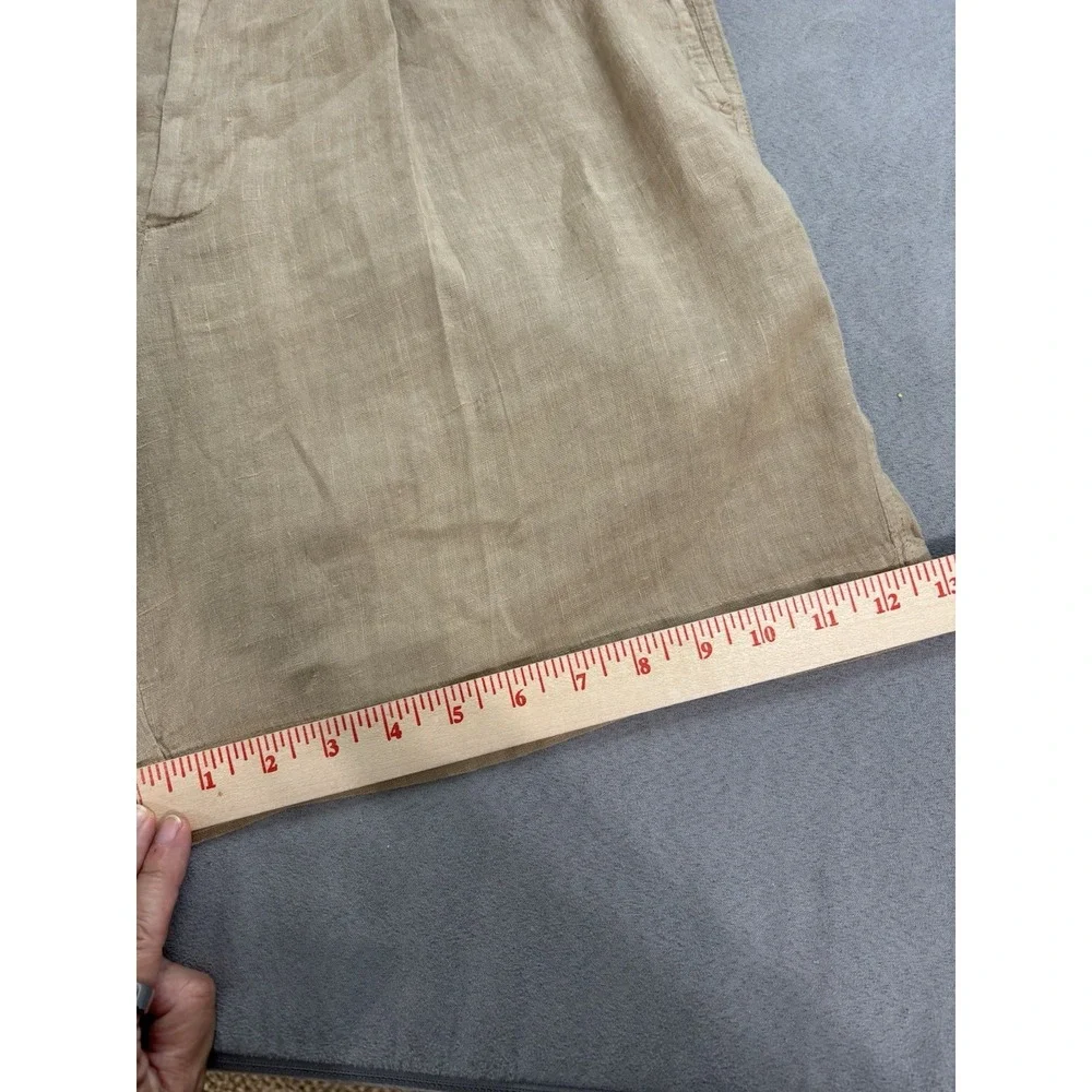 ETRO Milano Mens Pleayed Linen Shorts Size 38 US  7 In. Inseam Tan Resort Luxe